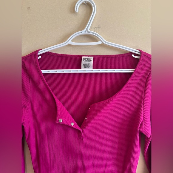 Pink Victoria's Secret Long Sleeve Bodysuit - Picture 2 of 5